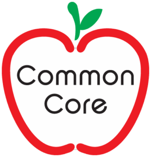 Common Core logo of text in an apple shape.